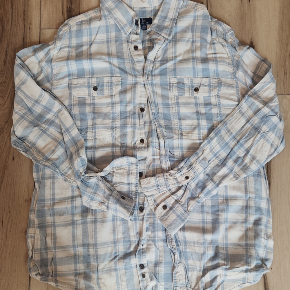 George Light Blue and White Checkered Shirt